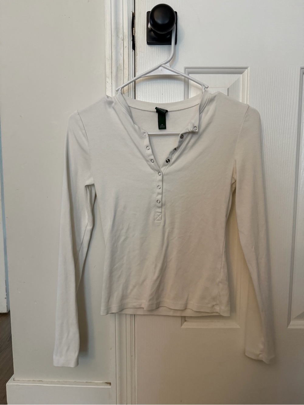 wild fable White Long-Sleeve Henley Top